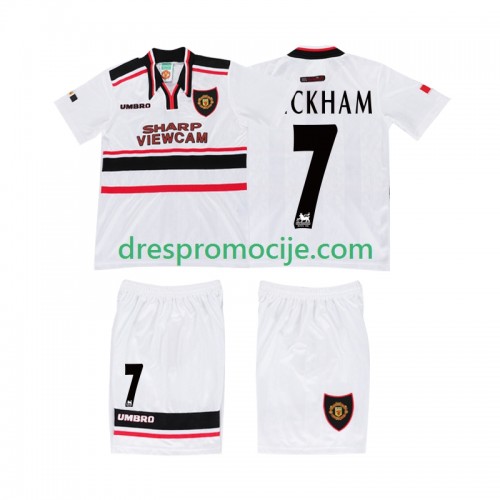 Manchester United BECKHAM 7 Dres Retro Dječji Gostujući 1998 Kratkih Rukava Manchester United BECKHAM 7 Dres Retro Dječji Gostujući 1998 Kratkih Rukava